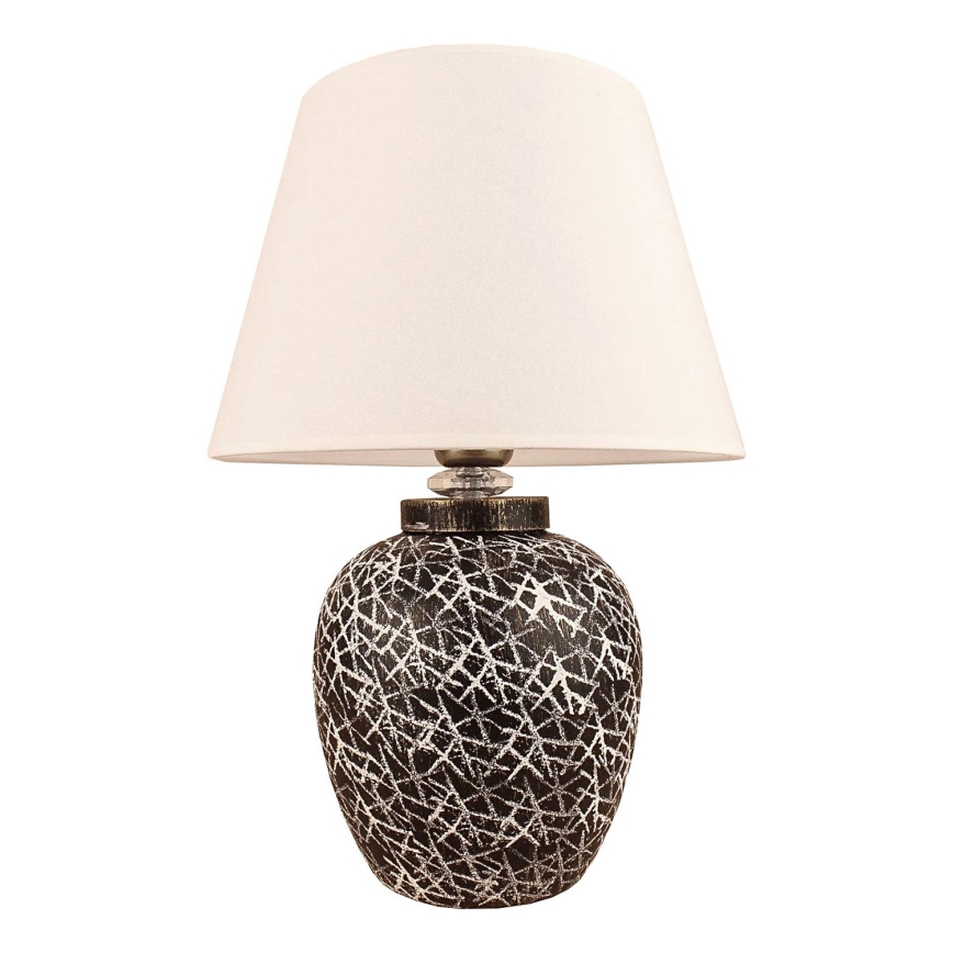 Lampa stołowa RAMZES 1xE27/40W/230V biała/czarna