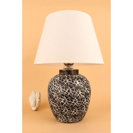 Lampa stołowa RAMZES 1xE27/40W/230V biała/czarna