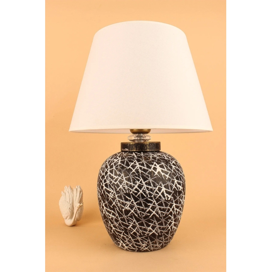 Lampa stołowa RAMZES 1xE27/40W/230V biała/czarna