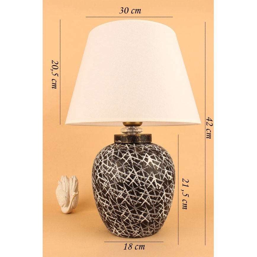 Lampa stołowa RAMZES 1xE27/40W/230V biała/czarna