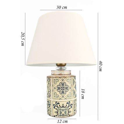 Lampa stołowa RAMZES 1xE27/40W/230V, biała