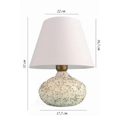 Lampa stołowa RAMZES 1xE27/40W/230V biała