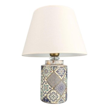 Lampa stołowa RAMZES 1xE27/40W/230V biała/szara
