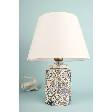 Lampa stołowa RAMZES 1xE27/40W/230V biała/szara