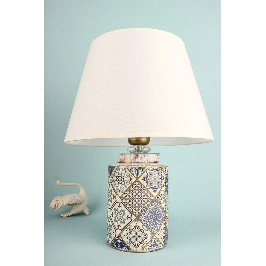 Lampa stołowa RAMZES 1xE27/40W/230V biała/szara