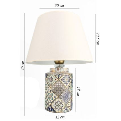 Lampa stołowa RAMZES 1xE27/40W/230V biała/szara