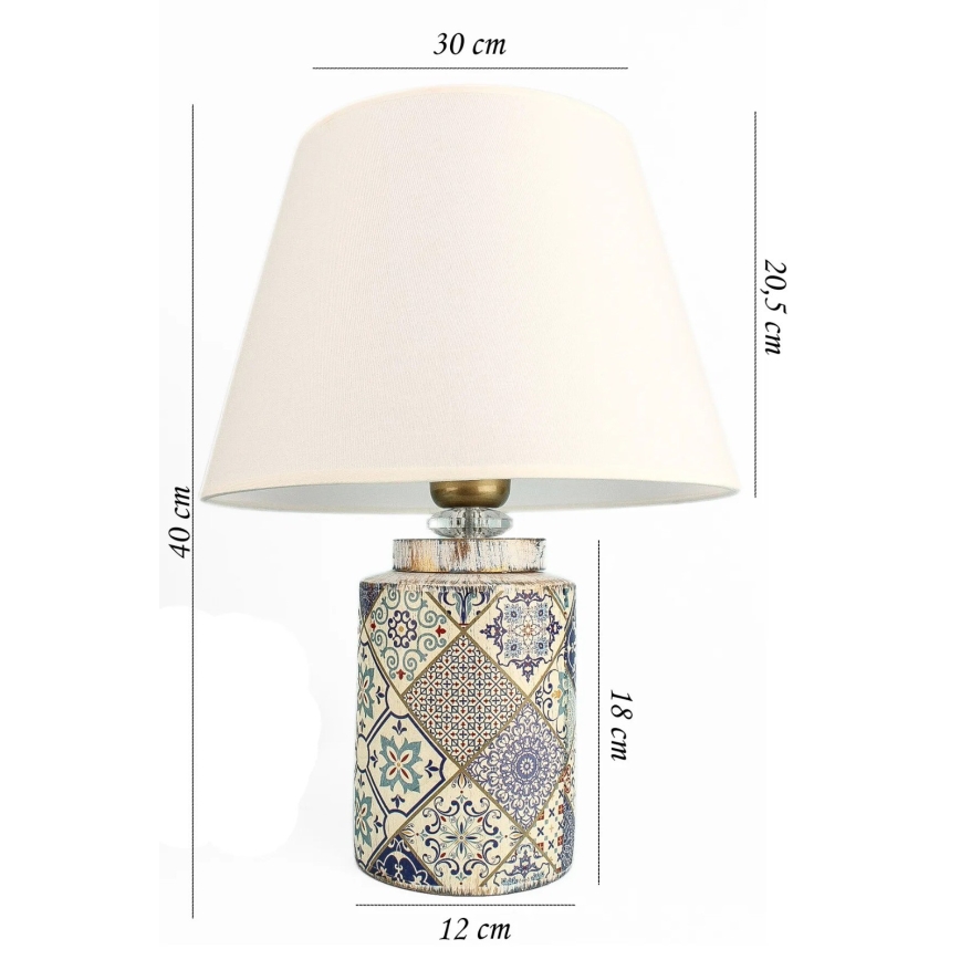 Lampa stołowa RAMZES 1xE27/40W/230V biała/szara
