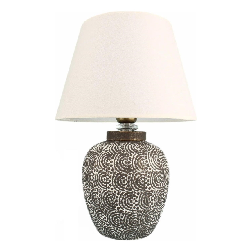Lampa stołowa RAMZES 1xE27/40W/230V biała/szara