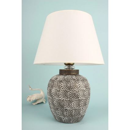 Lampa stołowa RAMZES 1xE27/40W/230V biała/szara