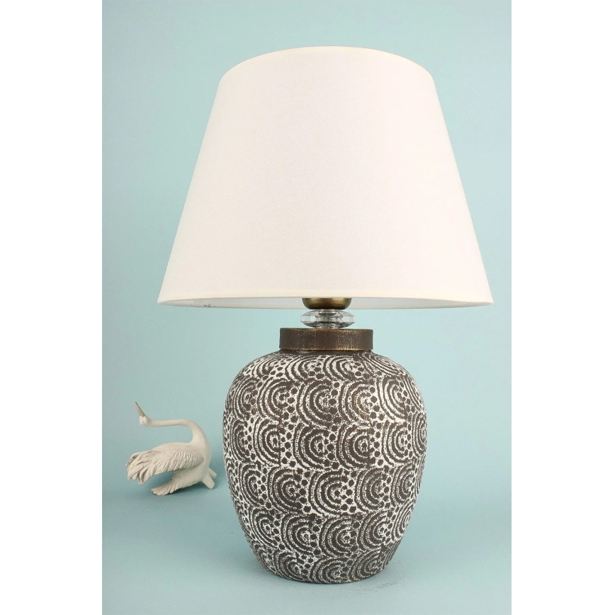 Lampa stołowa RAMZES 1xE27/40W/230V biała/szara