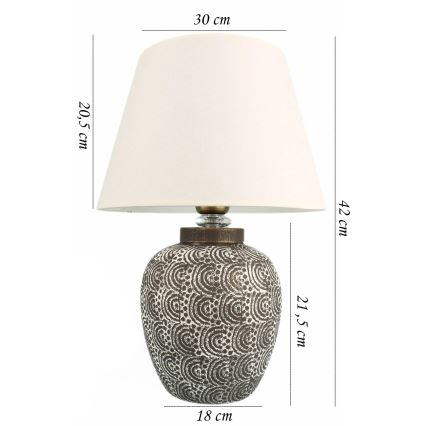 Lampa stołowa RAMZES 1xE27/40W/230V biała/szara