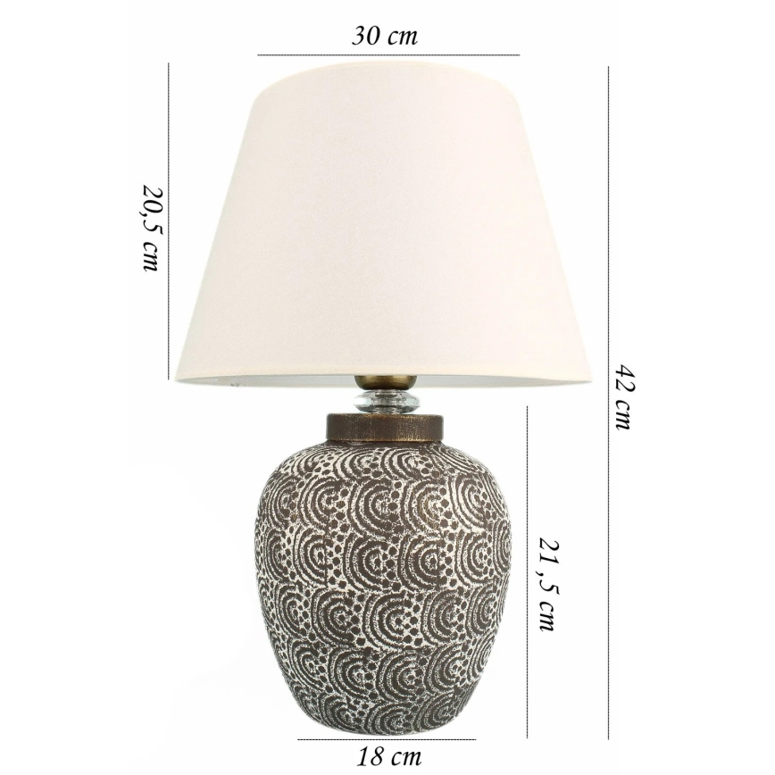 Lampa stołowa RAMZES 1xE27/40W/230V biała/szara