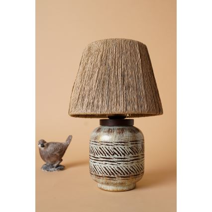 Lampa stołowa RAMZES 1xE27/40W/230V brązowa