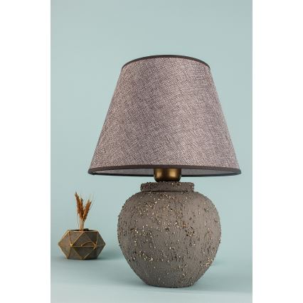 Lampa stołowa RAMZES 1xE27/40W/230V brązowa