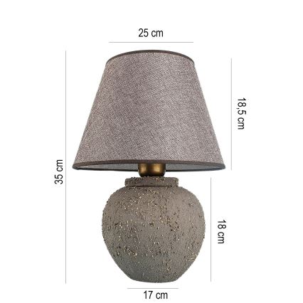 Lampa stołowa RAMZES 1xE27/40W/230V brązowa