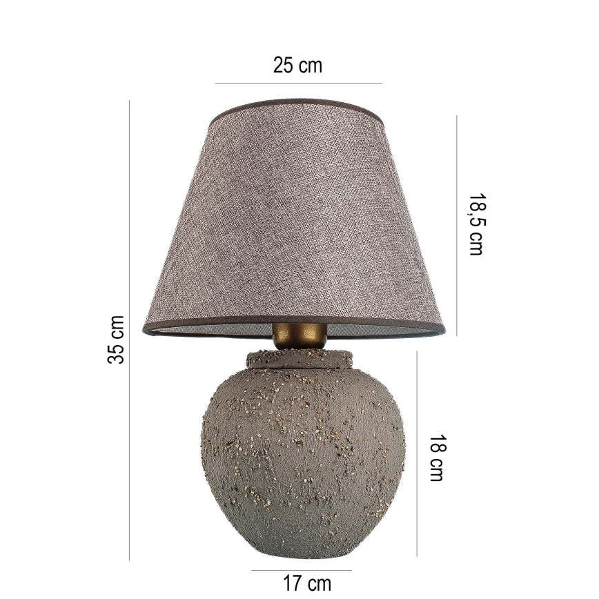 Lampa stołowa RAMZES 1xE27/40W/230V brązowa