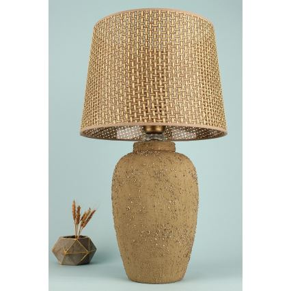 Lampa stołowa RAMZES 1xE27/40W/230V brązowa