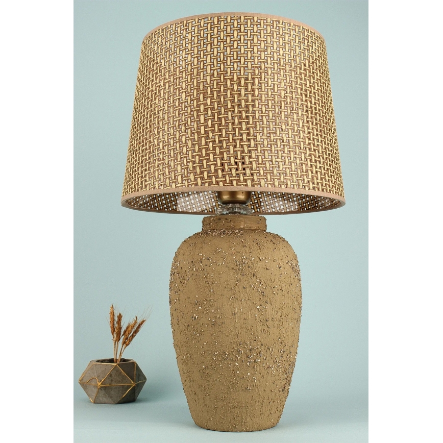 Lampa stołowa RAMZES 1xE27/40W/230V brązowa