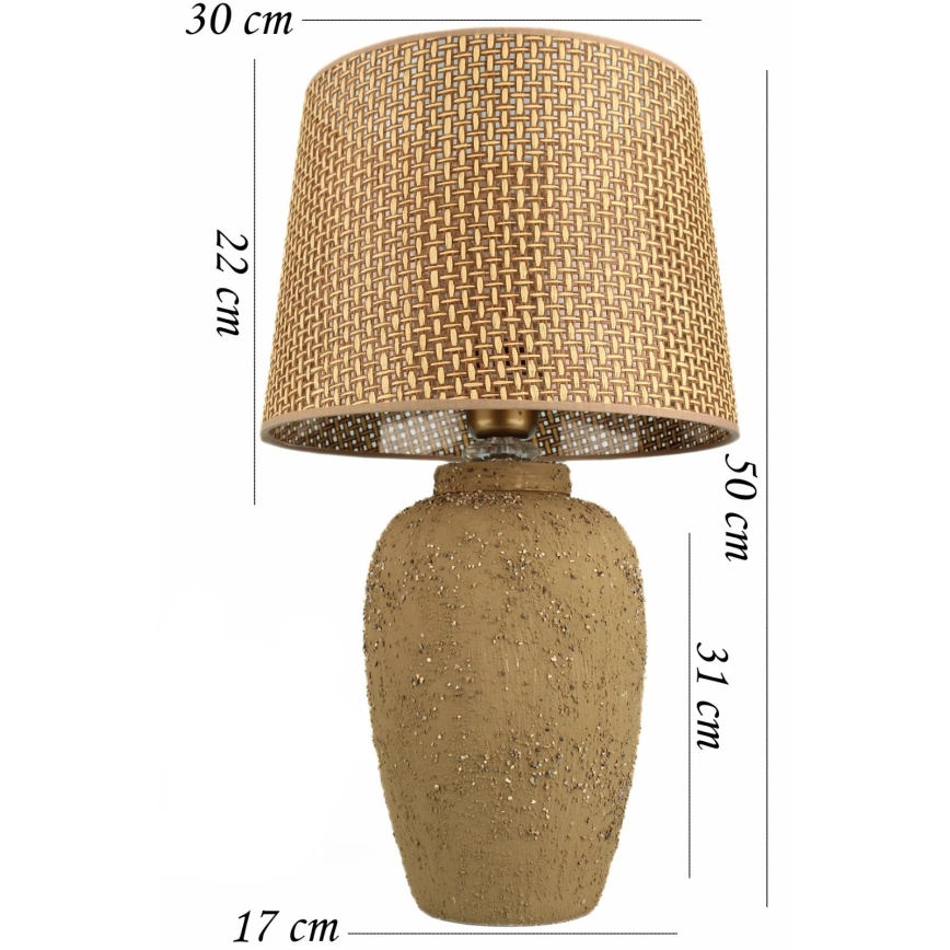 Lampa stołowa RAMZES 1xE27/40W/230V brązowa
