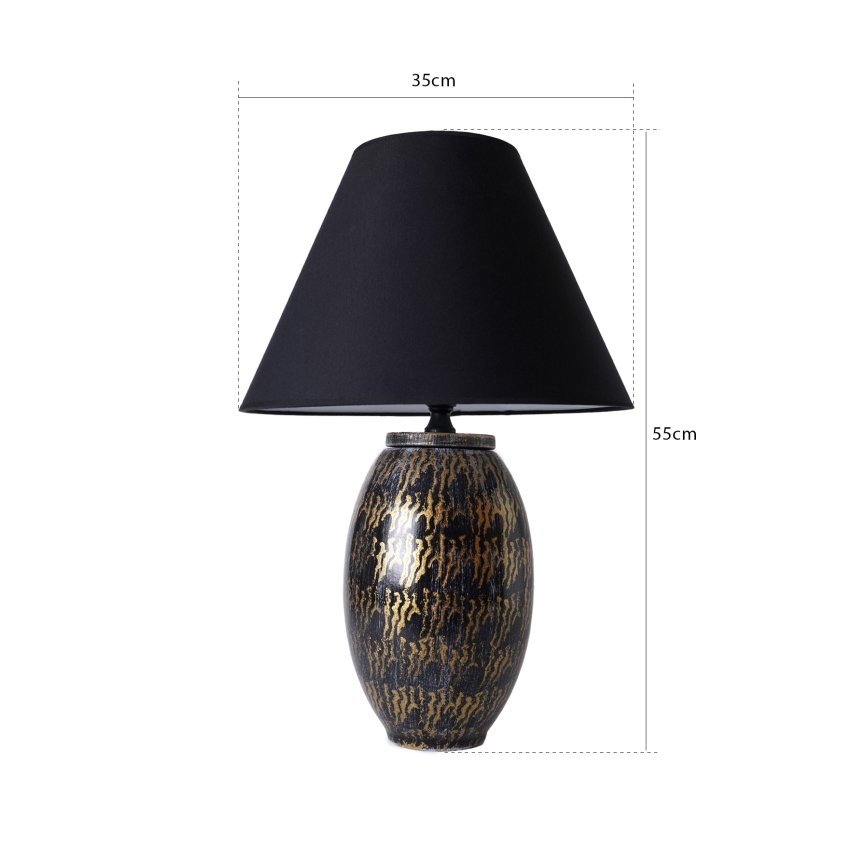 Lampa stołowa RAMZES 1xE27/40W/230V czarna