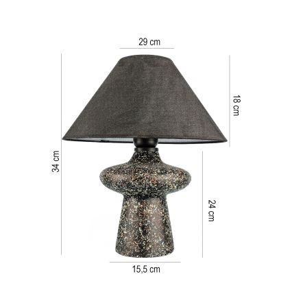 Lampa stołowa RAMZES 1xE27/40W/230V czarna