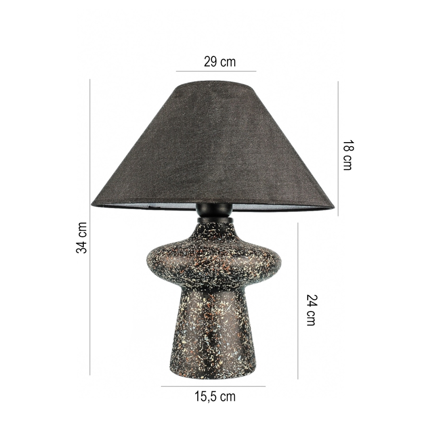 Lampa stołowa RAMZES 1xE27/40W/230V czarna