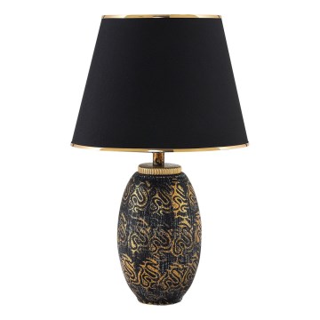 Lampa stołowa RAMZES 1xE27/40W/230V czarna/złota