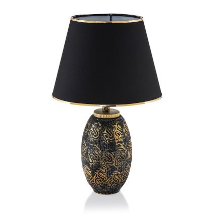 Lampa stołowa RAMZES 1xE27/40W/230V czarna/złota