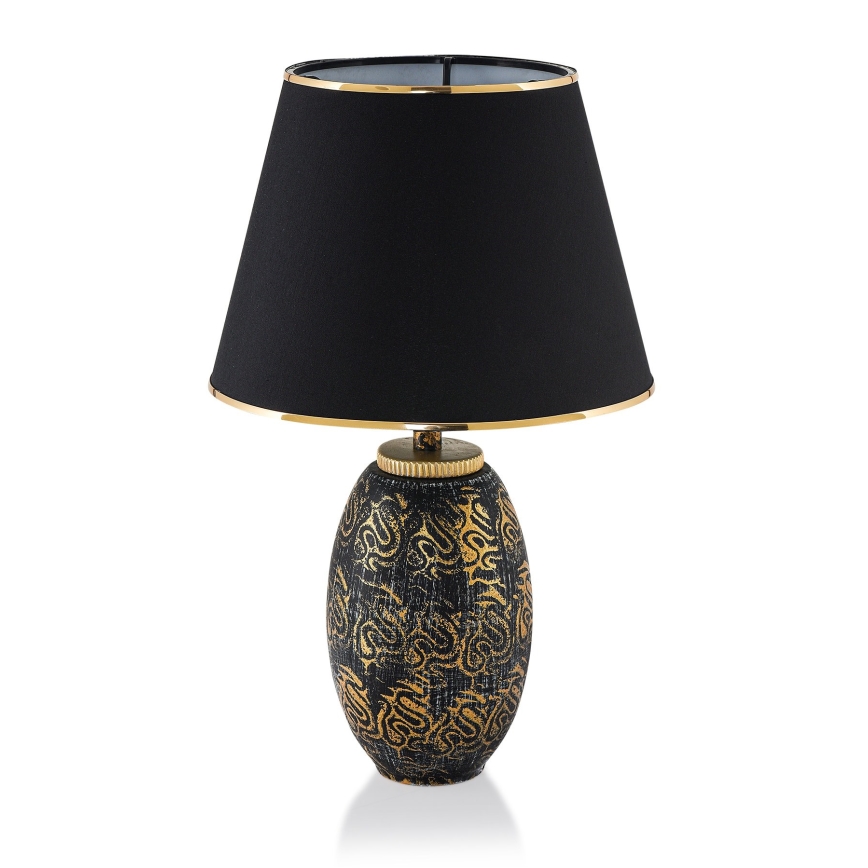 Lampa stołowa RAMZES 1xE27/40W/230V czarna/złota