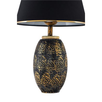 Lampa stołowa RAMZES 1xE27/40W/230V czarna/złota