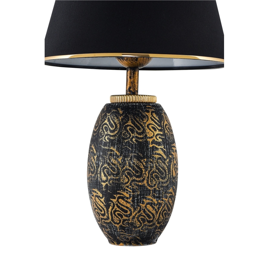 Lampa stołowa RAMZES 1xE27/40W/230V czarna/złota