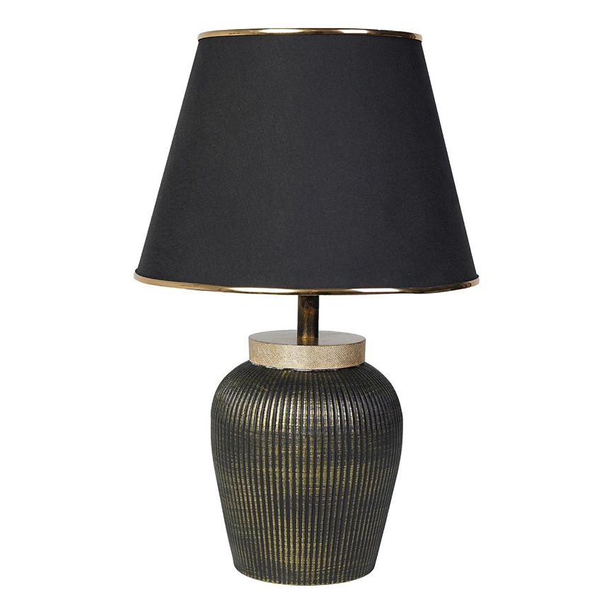 Lampa stołowa RAMZES 1xE27/40W/230V czarna/złota