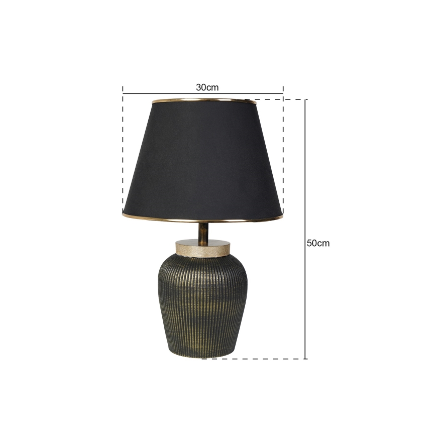 Lampa stołowa RAMZES 1xE27/40W/230V czarna/złota