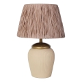 Lampa stołowa RAMZES 1xE27/40W/230V kremowa/brązowa