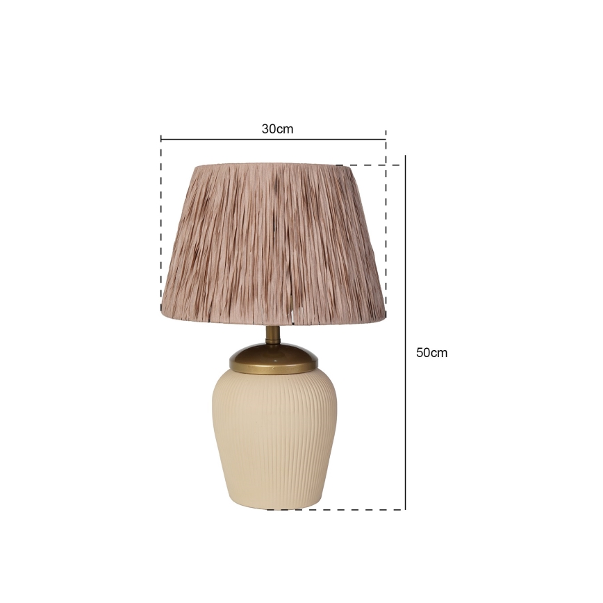Lampa stołowa RAMZES 1xE27/40W/230V kremowa/brązowa