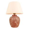 Lampa stołowa RAMZES 1xE27/40W/230V kremowa/czerwona