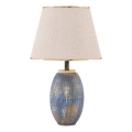 Lampa stołowa RAMZES 1xE27/40W/230V kremowa/niebieska
