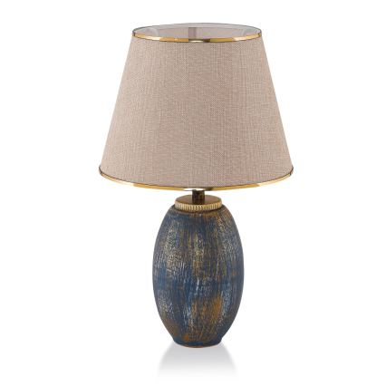 Lampa stołowa RAMZES 1xE27/40W/230V kremowa/niebieska