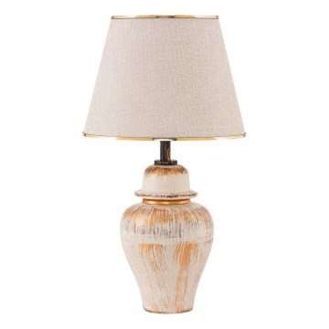 Lampa stołowa RAMZES 1xE27/40W/230V kremowa/złota