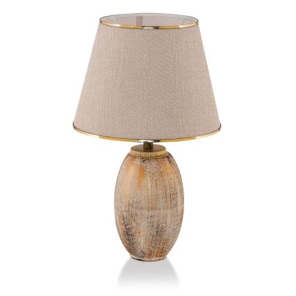 Lampa stołowa RAMZES 1xE27/40W/230V kremowa/złota