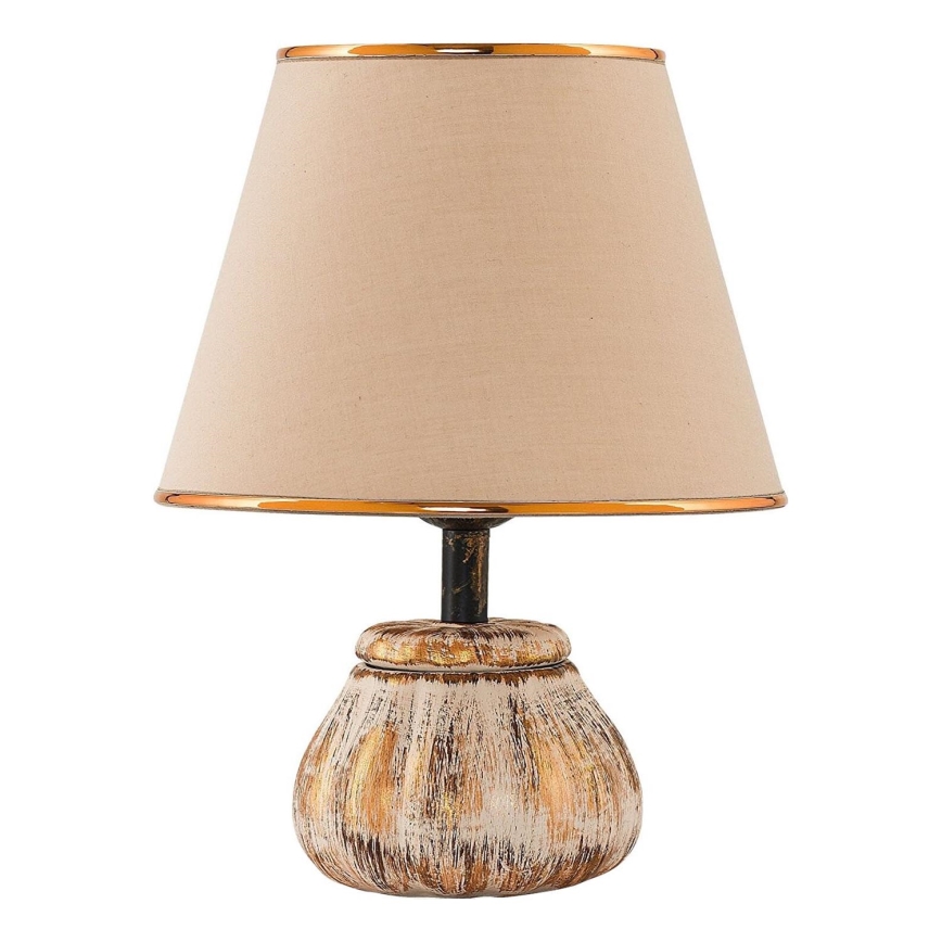 Lampa stołowa RAMZES 1xE27/40W/230V kremowa/złota