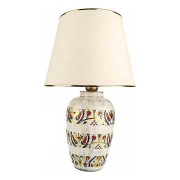 Lampa stołowa RAMZES 1xE27/40W/230V kremowa/złota