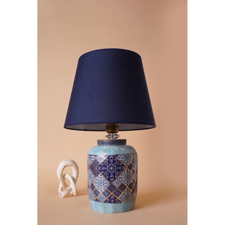 Lampa stołowa RAMZES 1xE27/40W/230V niebieska