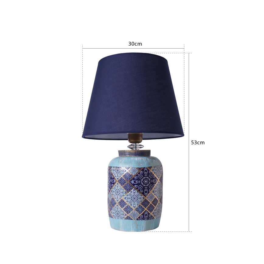 Lampa stołowa RAMZES 1xE27/40W/230V niebieska