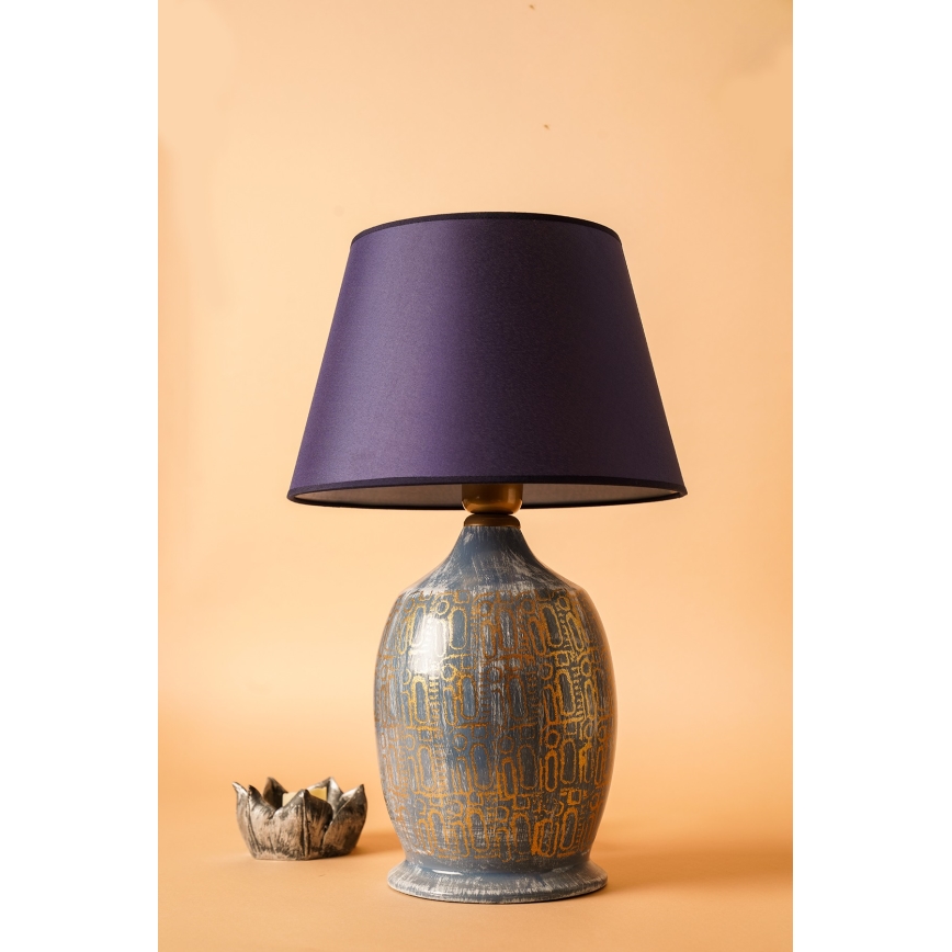 Lampa stołowa RAMZES 1xE27/40W/230V niebieska