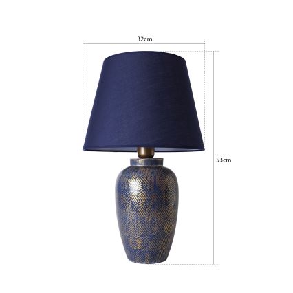 Lampa stołowa RAMZES 1xE27/40W/230V niebieska