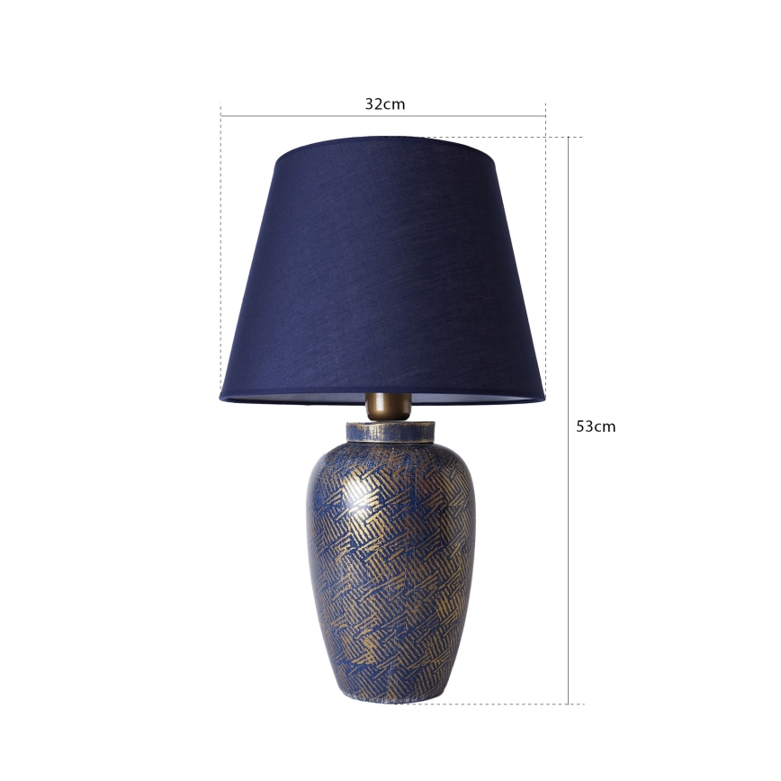 Lampa stołowa RAMZES 1xE27/40W/230V niebieska