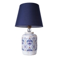 Lampa stołowa RAMZES 1xE27/40W/230V niebiesko-biała