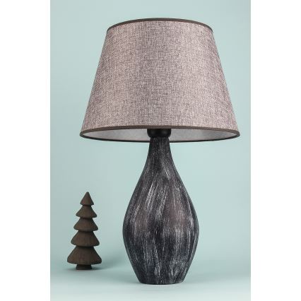 Lampa stołowa RAMZES 1xE27/40W/230V szara