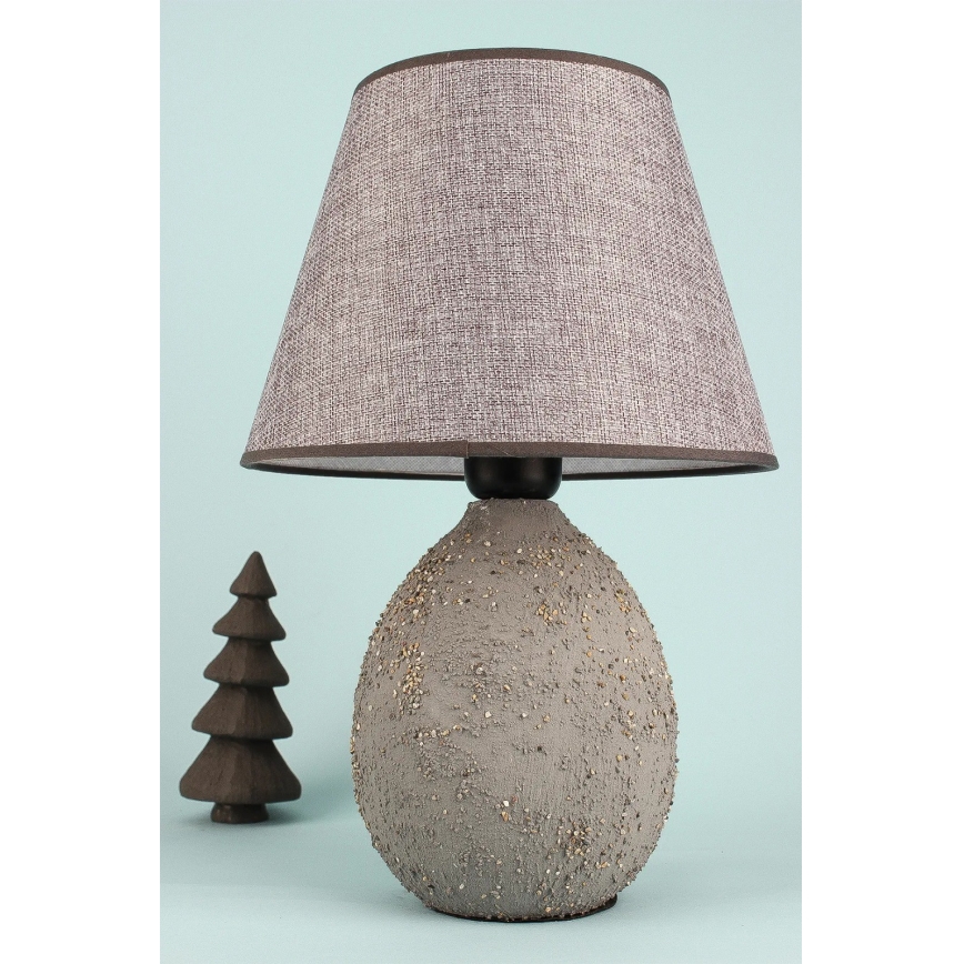 Lampa stołowa RAMZES 1xE27/40W/230V szara